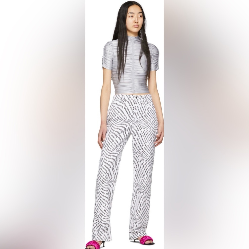 Alexander Wang White Wave Logo Skater Jean